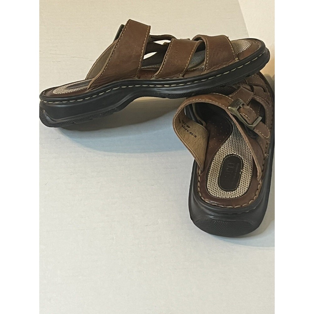 Born Womens Brown Leather Fisherman Style Sandals Adjustable Straps Size 8 US